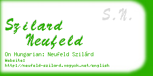 szilard neufeld business card