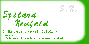 szilard neufeld business card